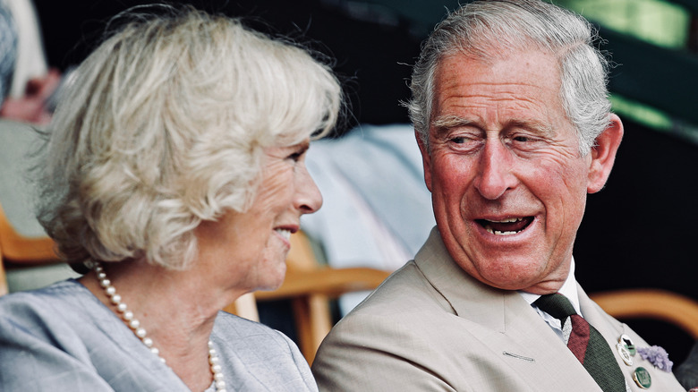 Camilla Parker Bowles and Prince Charles laughing