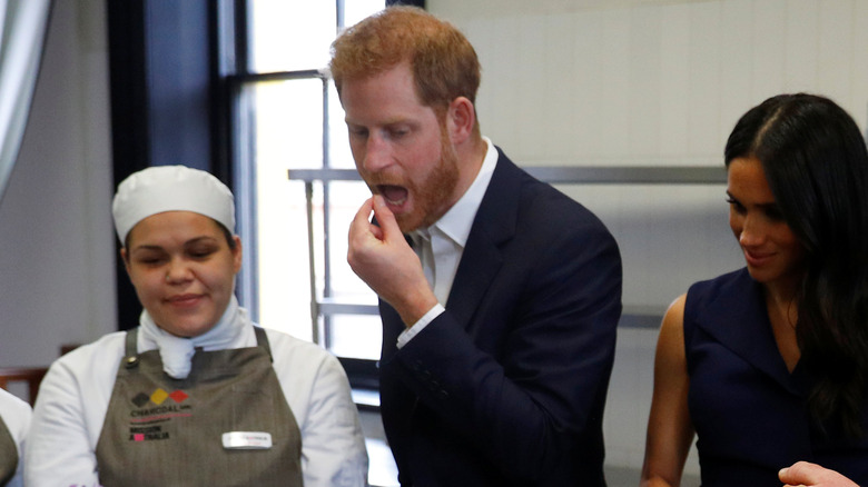 Prince Harry eating