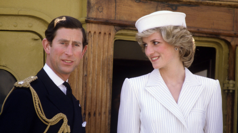 King Charles beside Princess Diana