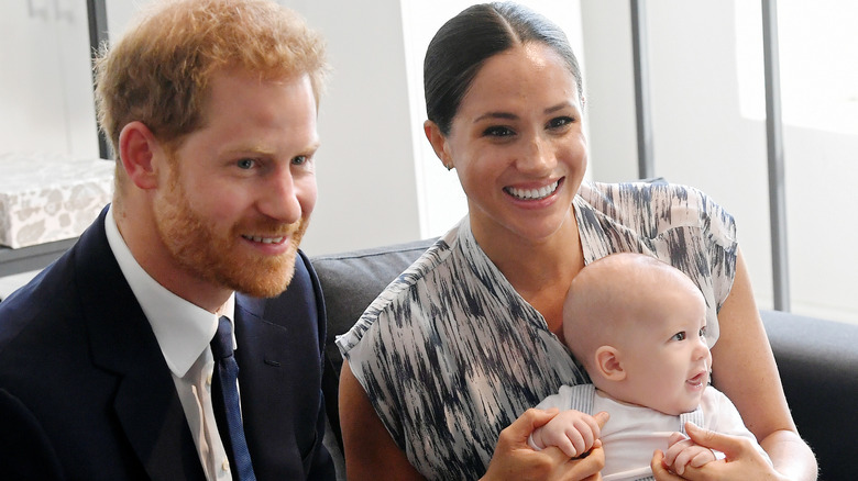 Prince Harry and Meghan Markle with son Archie in South Africa in 2019