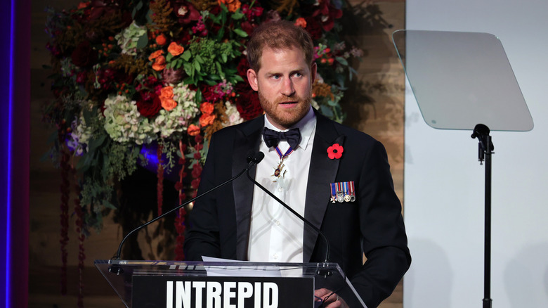 Prince Harry speaking at event