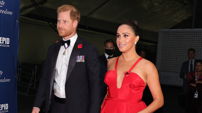 Prince Harry and Meghan Markle at an event November 2021