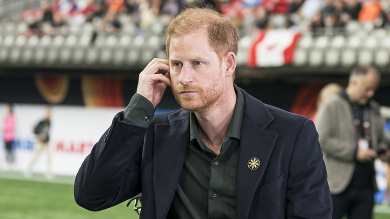 Prince Harry commentating at sporting event