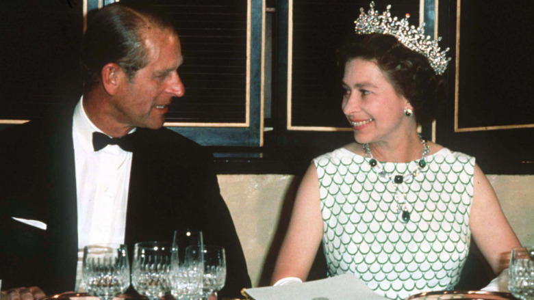 Prince Philip and Queen Elizabeth dining together