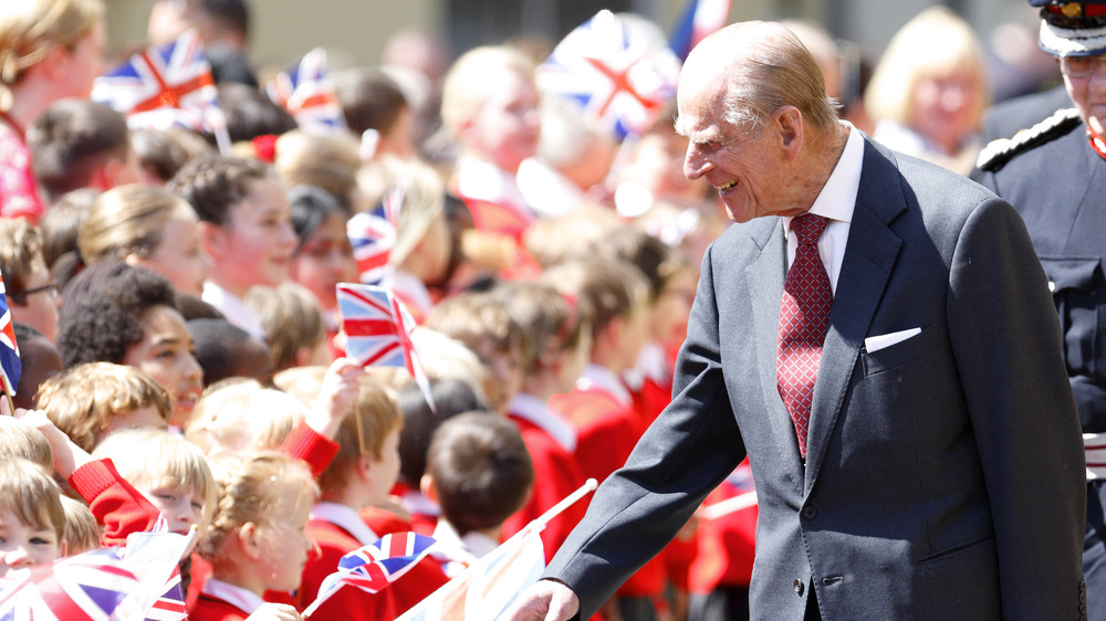 Prince Philip meets school children