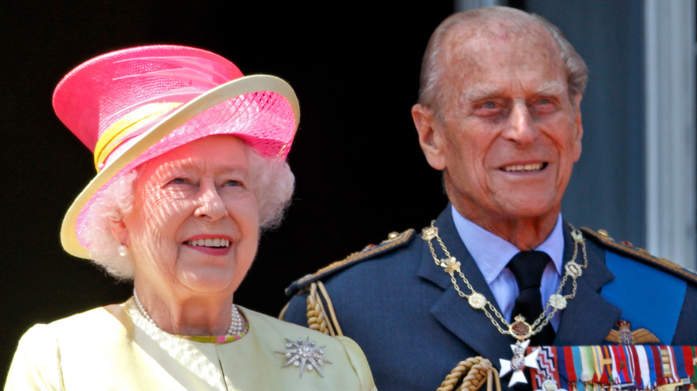 Queen Elizabeth and Prince Philip smiling