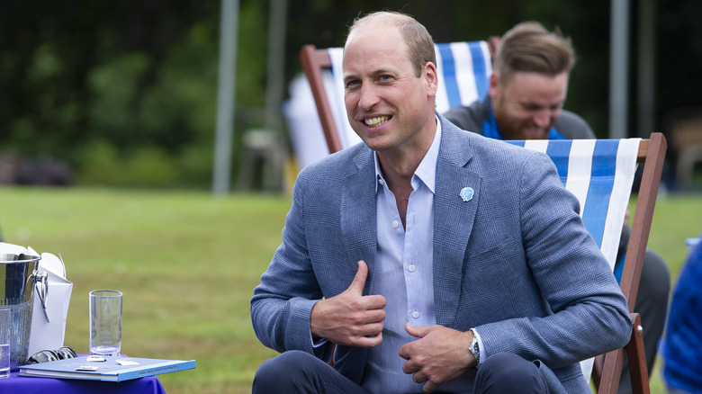 Prince William giving the thumbs up