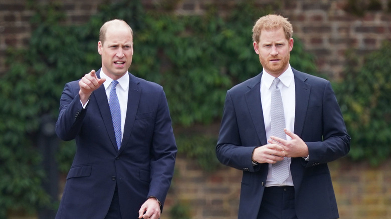 Prince William and Prince Harry walking