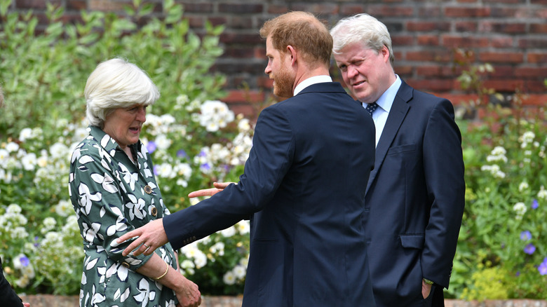 Prince Harry reaching out to Lady Jane Fellowes