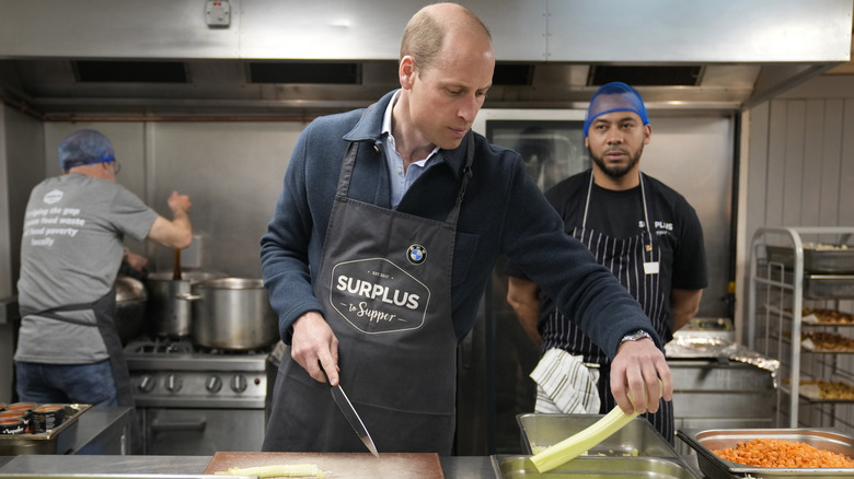 Prince William working in kitchen