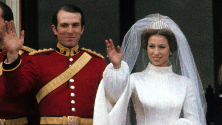Princess Anne and her first husband on their wedding day