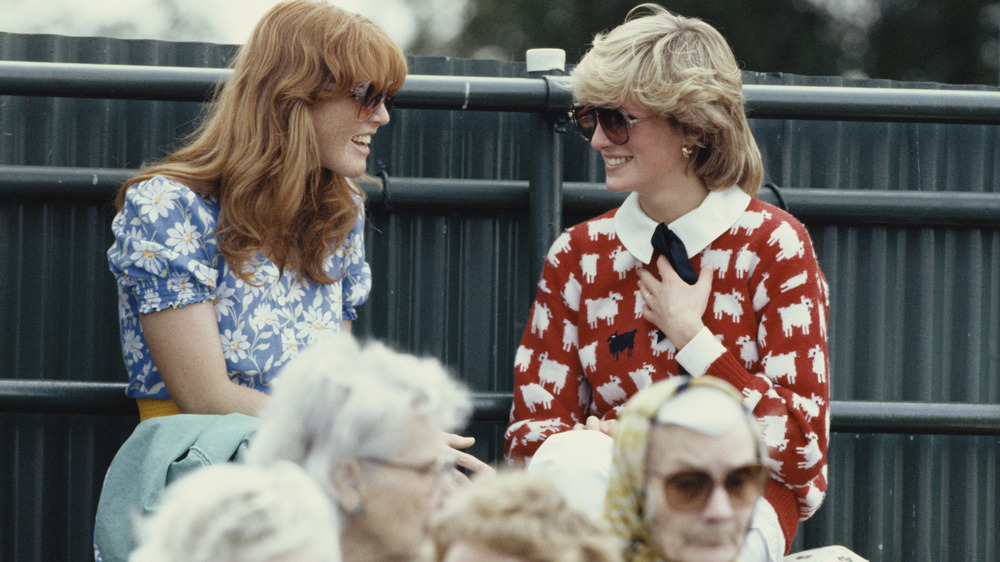 Sarah Ferguson and Princess Diana at the Guard's Polo Club