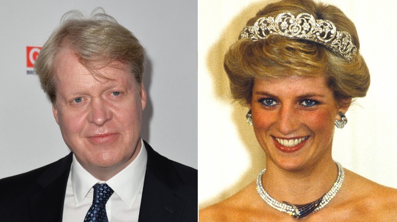 Charles Spencer, Princess Diana posing split image