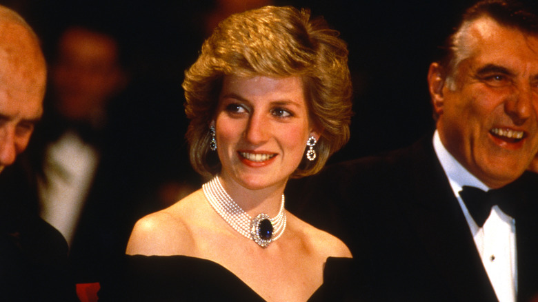 Princess Diana attending a state banquet