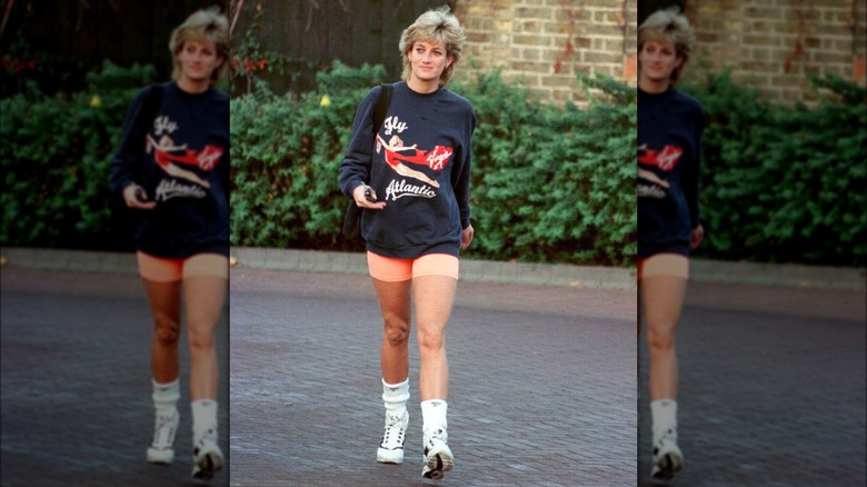 Princess Diana walking outdoors