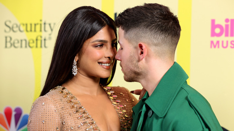 Priyanka Chopra and Nick Jonas smiling