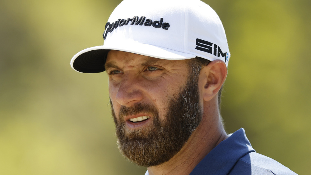 Dustin Johnson squinting