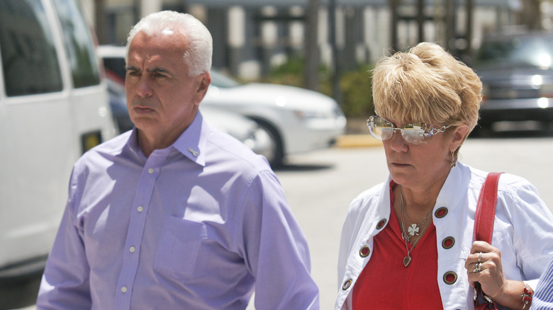 The parents of accused murderer Casey Anthony exiting from the Orange County courthouse