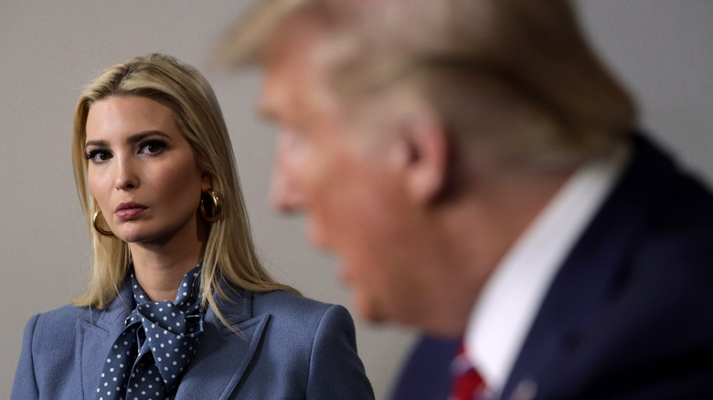 Ivanka listening to Donald Trump