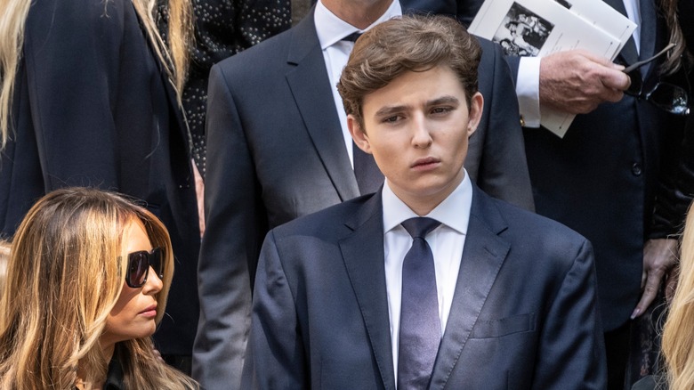 Barron Trump looking glum