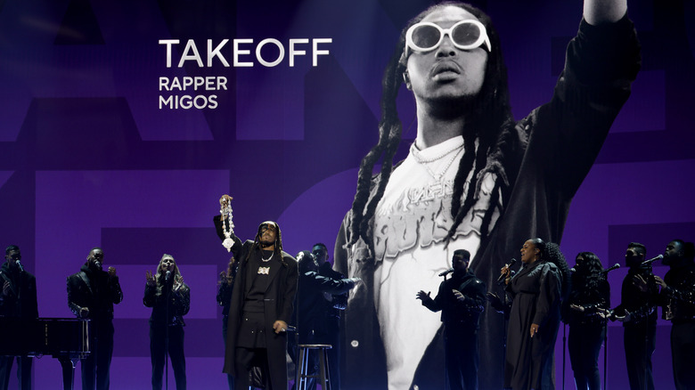 Quavo performing tribute to Takeoff at 2023 Grammys