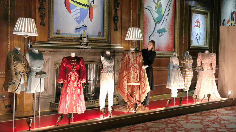 costumes worn by Queen Elizabeth on display in Windsor castle