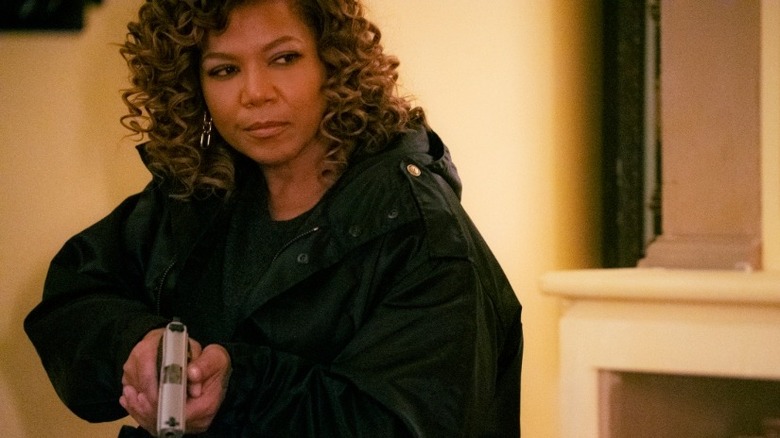 Queen Latifah filming The Equalizer