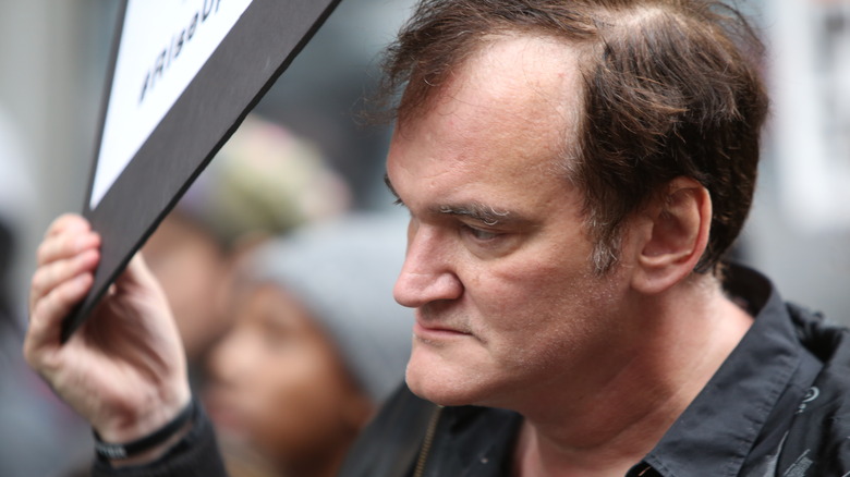 Quentin Tarantino at a police protest
