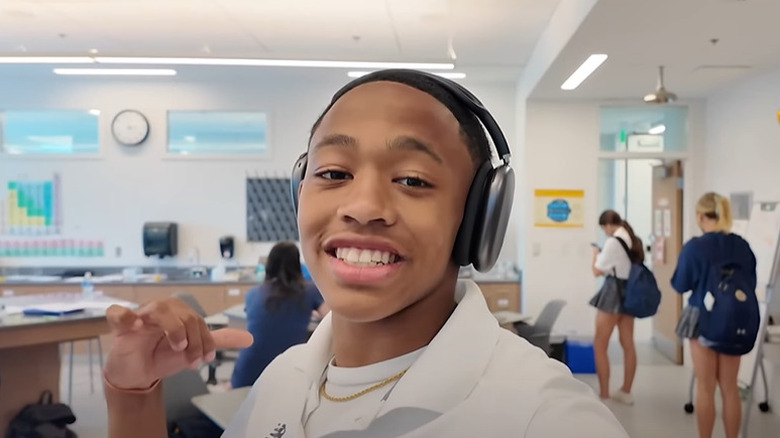 Quincy Wilson smiling in classroom