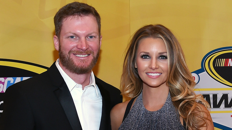 Dale Earnhardt and wife Amy Reimann smiling