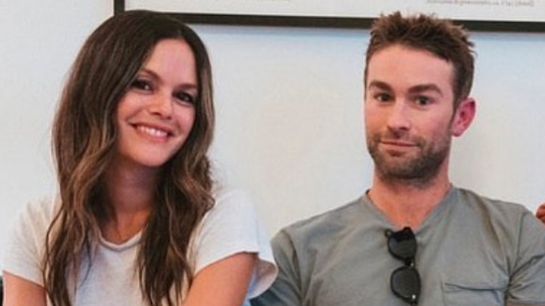 Rachel Bilson and Chace Crawford pose after their "Broad Ideas" podcast interview