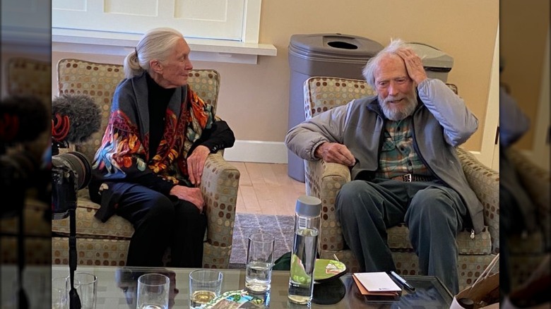 Jane Goodall and Clint Eastwood sitting down