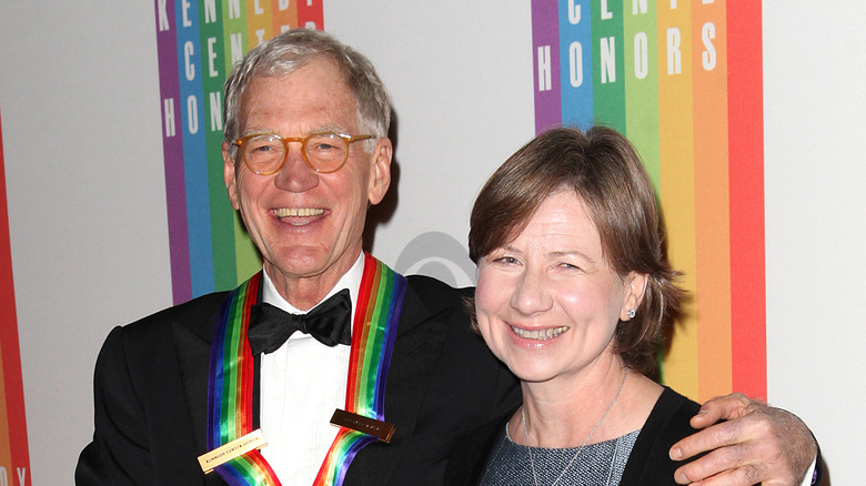 David Letterman and wife Regina Lasko posing