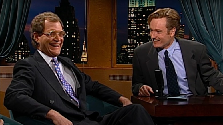 David Letterman and Conan O'Brien sitting together