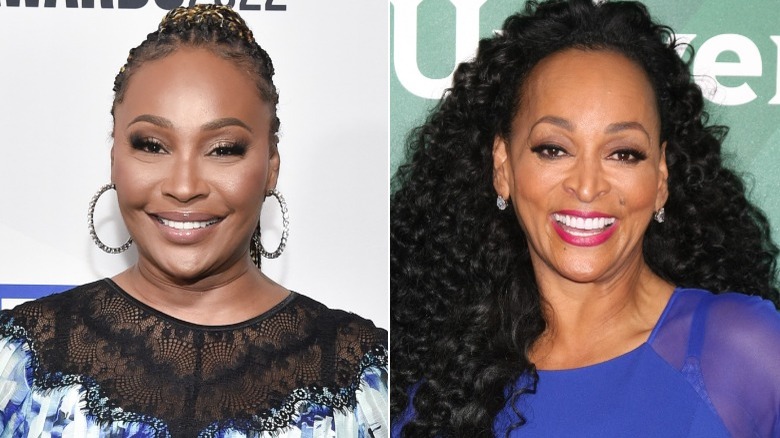 Cynthia Bailey and Karen Huger smiling