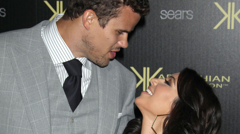 Kris Humphries and Kim Kardashian at an event