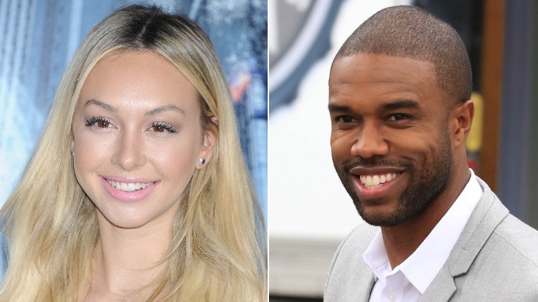 Corrine Olympios smiling and DeMario Jackson smiling