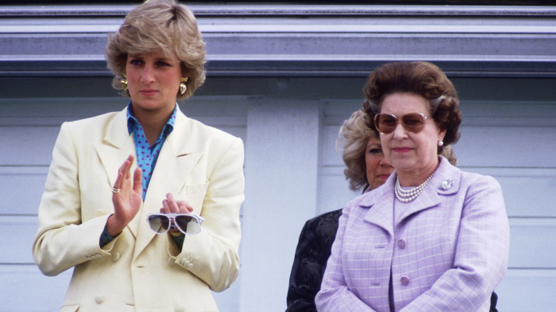 Princess Diana and Queen Elizabeth II at an event 