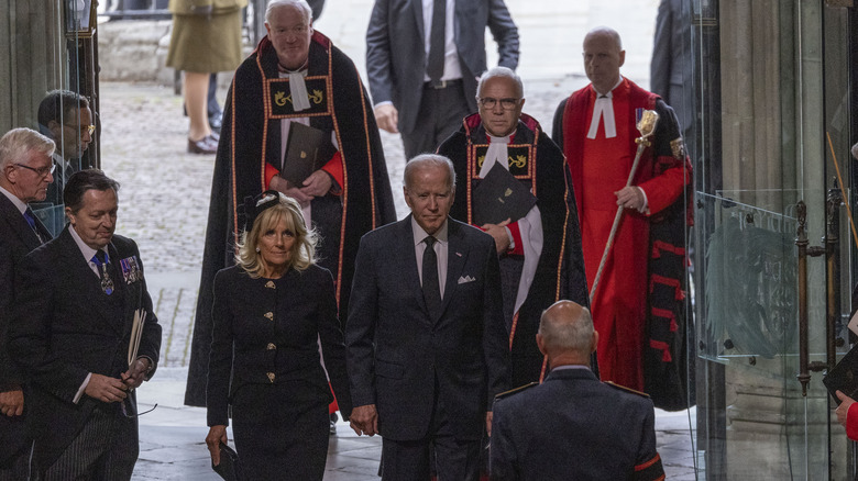 President Joe Biden and Jill Biden at Queen Elizabeth's funeral