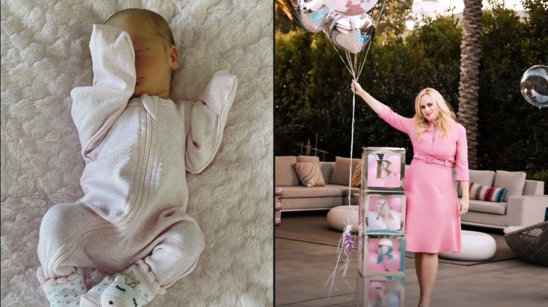 Royce Lillian Wilson in Instagram photo; Rebel Wilson with balloons in Instagram Story