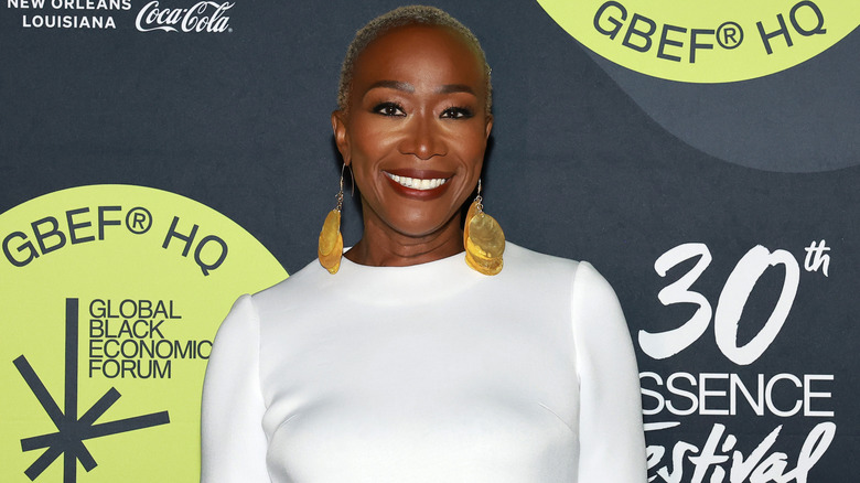 Joy Reid wearing a white top at the Global Black Economic Forum