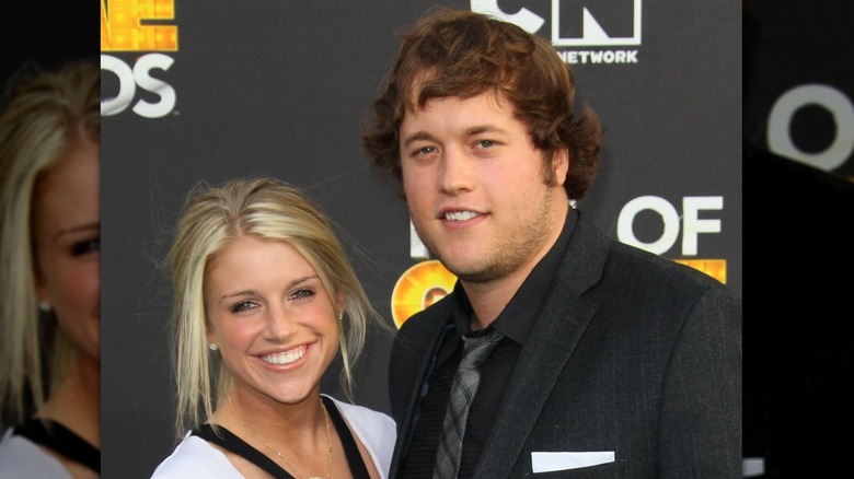 Kelly and Matthew Stafford pose together