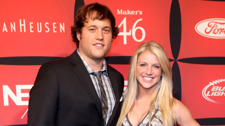 Kelly and Matthew Stafford pose together