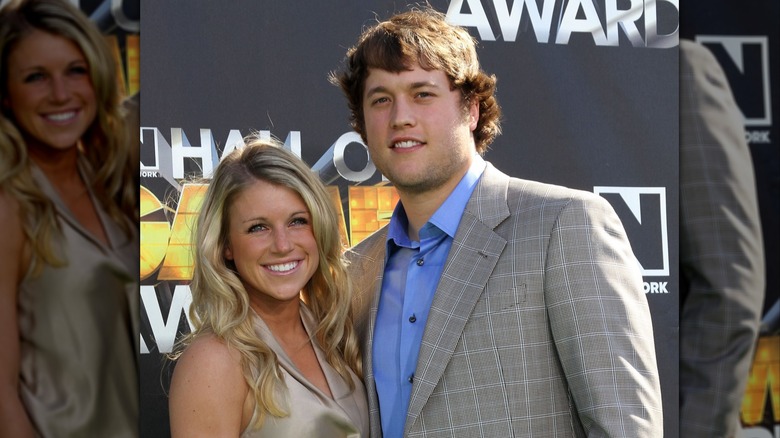 Kelly and Matthew Stafford pose together