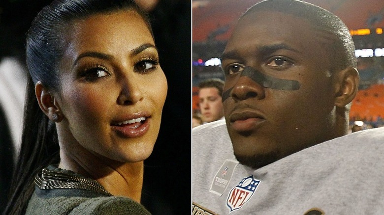 Kim Kardashian and Reggie Bush at the Super Bowl