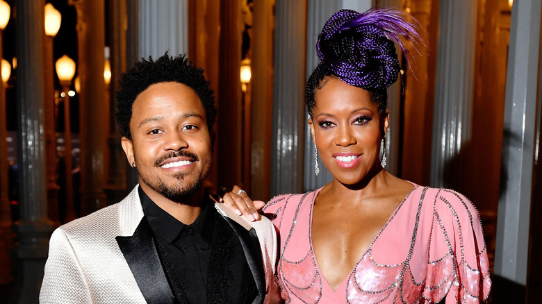 Ian Alexander Jr. and Regina King smiling