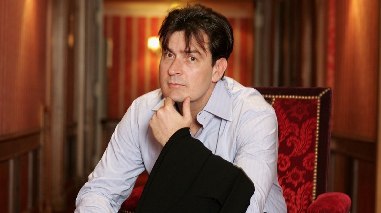 Charlie Sheen posing