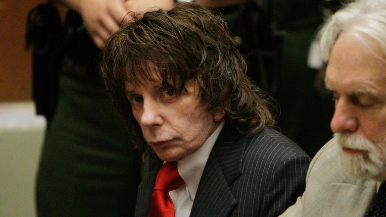 Phil Spector sitting in court