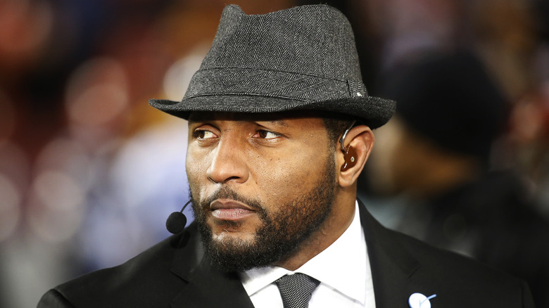 Ray Lewis looking to the side