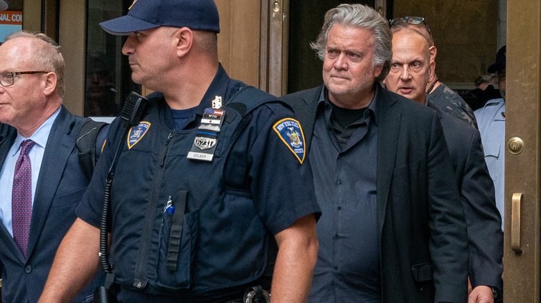 Steve Bannon walking out court